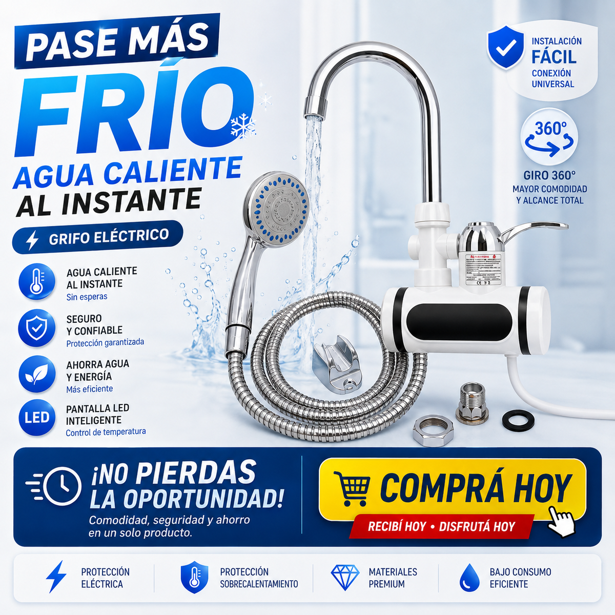 Canilla Eléctrica de Agua Caliente