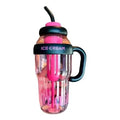 Vaso Con Manija Sorbete  E Infusor F/c Ice Cream 1200ml Fucsia Y Negro
