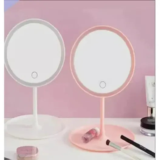 Espejo De Maquillaje Con Luz Led Táctil 3 Tonos De Luz Rosa