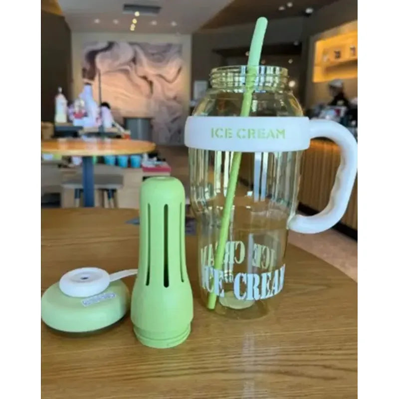 Vaso Con Manija Sorbete  E Infusor F/c Ice Cream 1200ml Verde Manzana Ice Cream